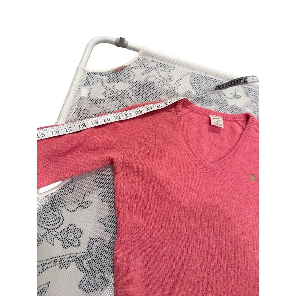 VTG Y2K‎ Abercrombie & Fitch Pink 100% Lambswool V-Neck Sweater  S Preppy
